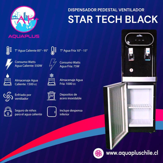PEDESTAL STAR TECH BLACK + 4 BIDONES (incluye envase retornable)