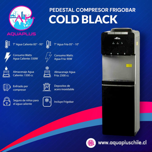 PEDESTAL COLD BLACK CON FRIGOBAR